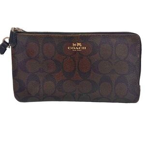 ❤️ Vintage Coach Double Zip Continental Wallet in Signature Canvas